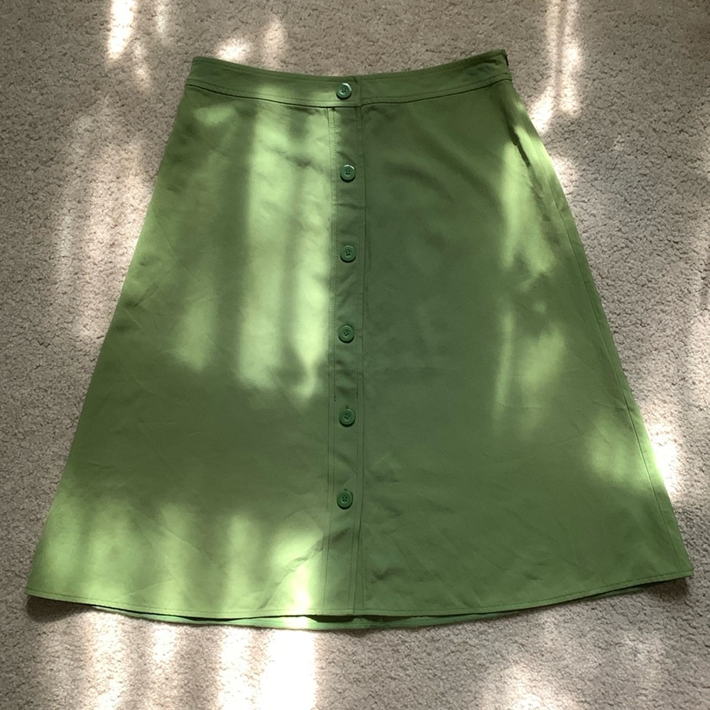 Everlane Green Japanese Goweave A-Line Skirt